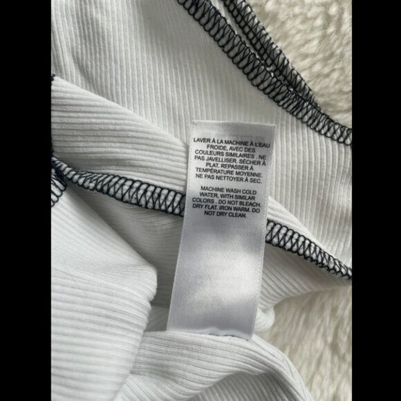 Garage White Crop Tank with Black Trim - Picture 4 of 5